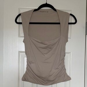 Abercrombie & Fitch Taupe Ruched Top